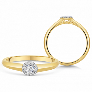 SOFIA DIAMONDS arany eljegyzési gyűrű gyémánttal 0,09 ct és kb 0,04 ct H / I1  gyűrű UDRG46330Y-H-I1