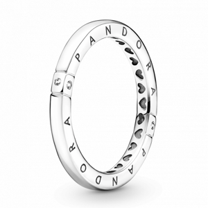 PANDORA Logó és szív ezüst gyűrű  gyűrű 199482C01